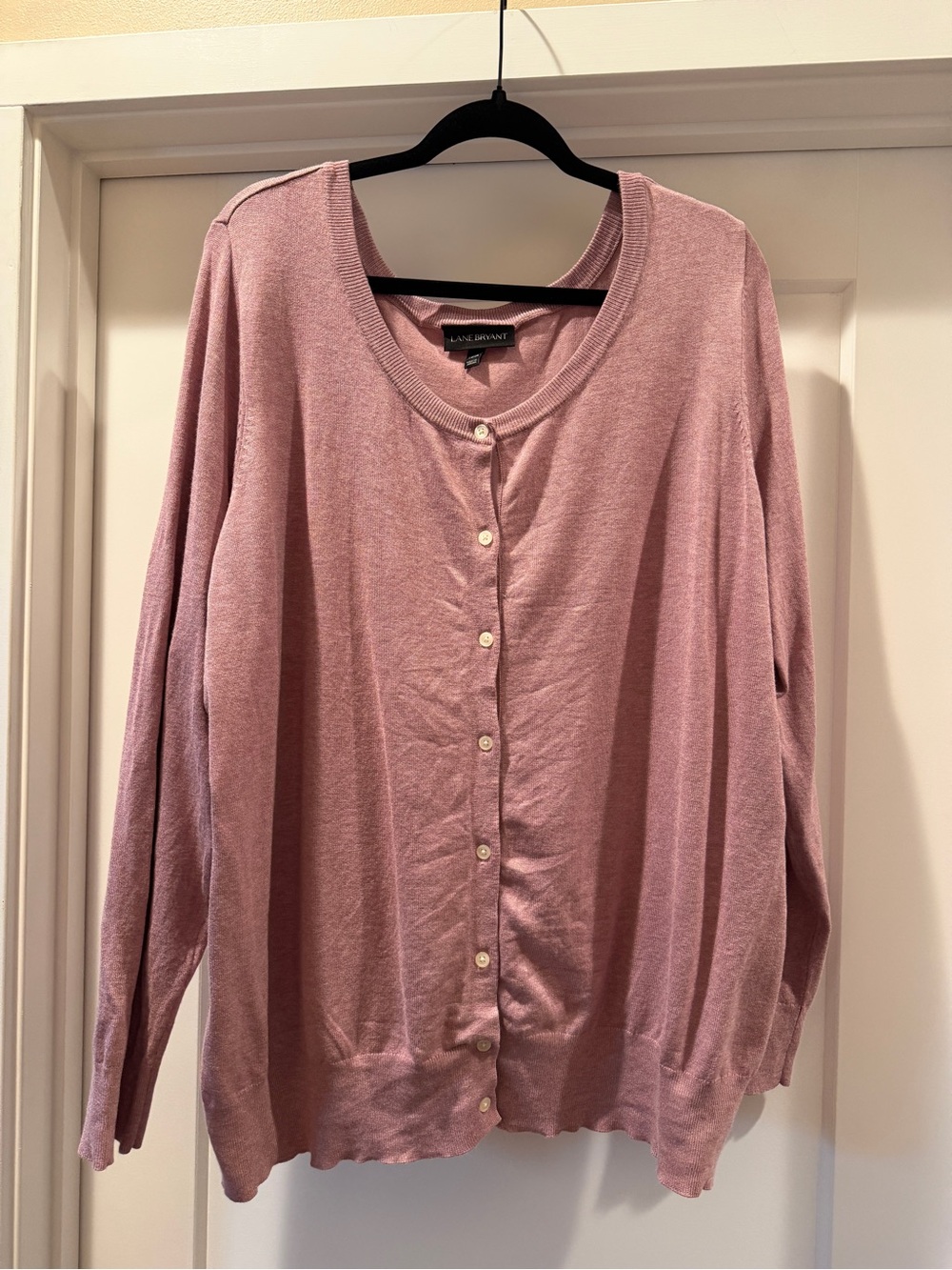 Lane Bryant Dusty Pink Button-Front Cardigan Sweater 22/24 Excellent Condition!